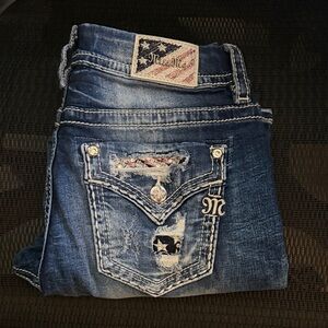 Miss Me Women's Dark Blue Embellished Jeans